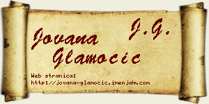 Jovana Glamočić vizit kartica